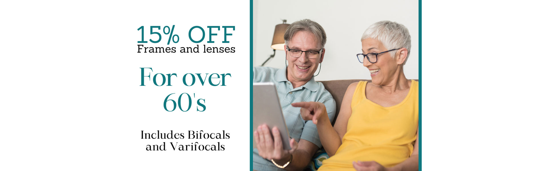 15% off banner for over 60s